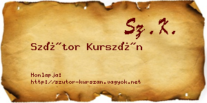 Szútor Kurszán névjegykártya